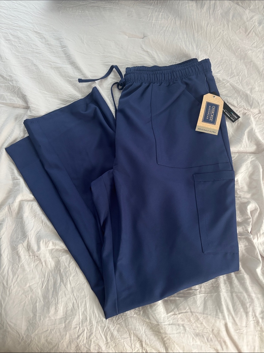 Cherokee Women's Straight Leg Scrub Pants in Navy